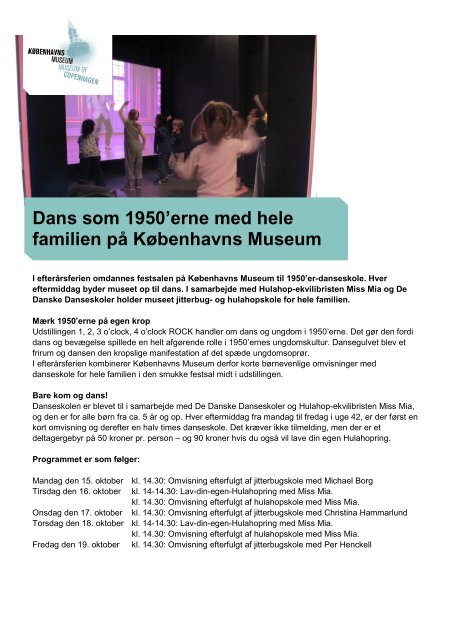 Dans som 1950'erne med hele familien på Københavns Museum
