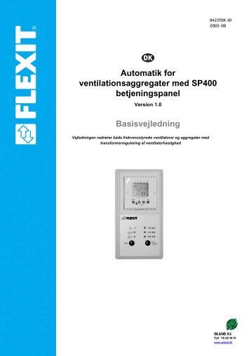 Automatik for ventilationsaggregater med SP400 ... - Øland Online