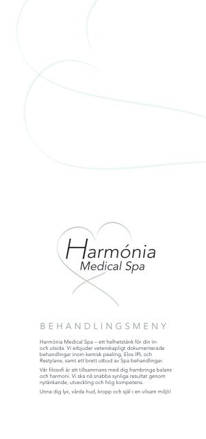 BEHANDLINGSMENY - Harmónia Medical Spa i Karlstad