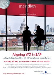 Aligning VAT in SAP - Meridian Global Services
