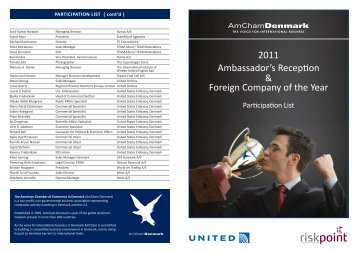 2011 Ambassador's Reception & Foreign Company of the Year