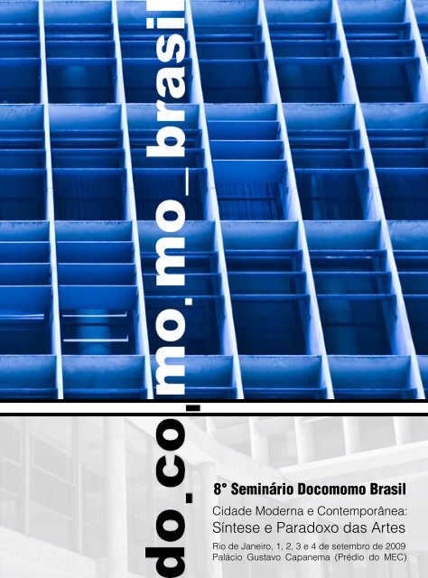 XV Seminário DOCOMOMO Brasil  Arquitetura e urbanismo e a