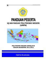 UJIAN MASUK POLITEKNIK NEGERI (UMPN) - umpn polsri 2013 ...