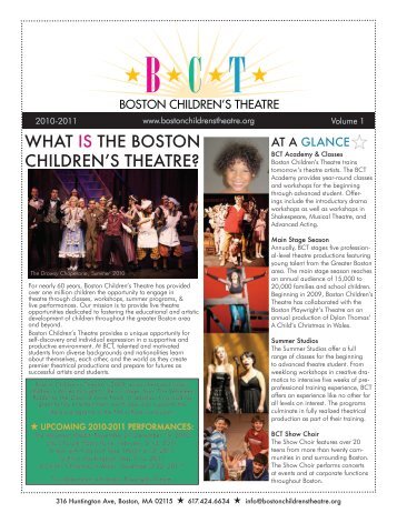 what is the boston children s theatre? - Boston Children's Theatre