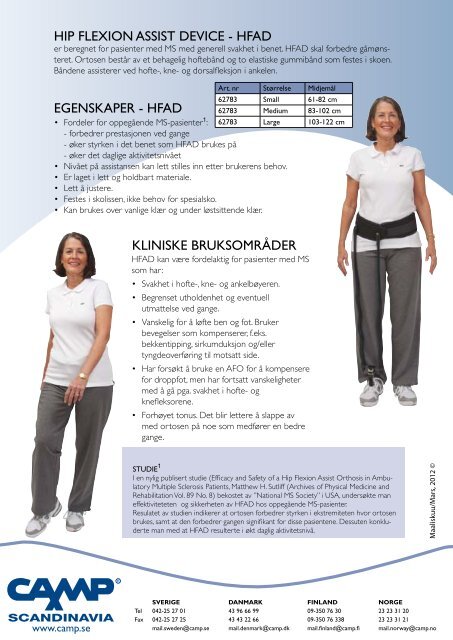 Hip Flexion Assist Device - HFAD - Camp Scandinavia