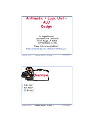 Arithmetic / Logic Unit ? ALU Design Overview