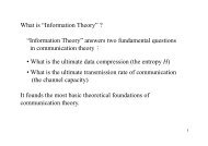 Wh i “I f i Th ” ? What is “Information Theory” ? “Information Theory ...