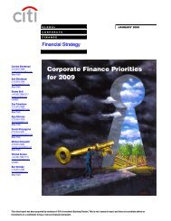 Corporate Finance Priorities for 2009