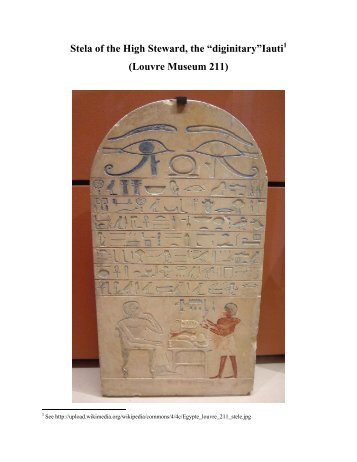 The Stela of the “dignitary” Iauti (Louvre 211)