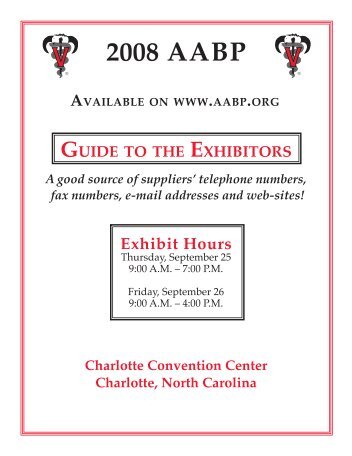 2008 Guide to Exhibitors - AABP Vendors Site