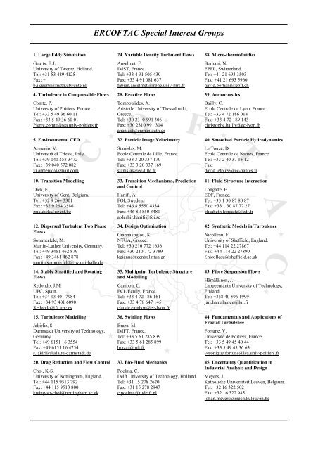 ERCOFTAC Bulletin - Centre Acoustique