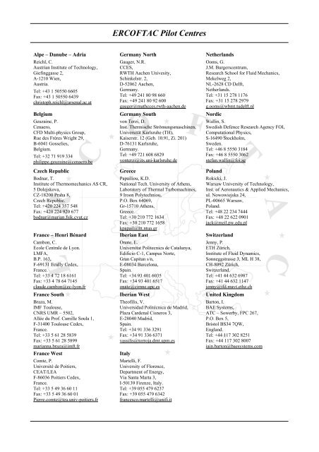 ERCOFTAC Bulletin - Centre Acoustique