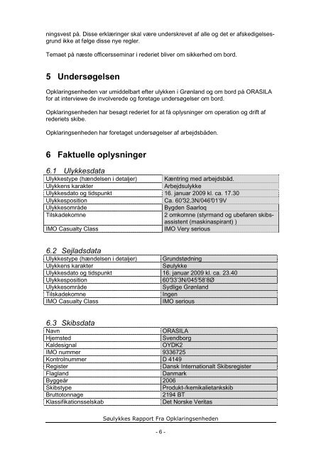 ORASILA - Søfartsstyrelsen