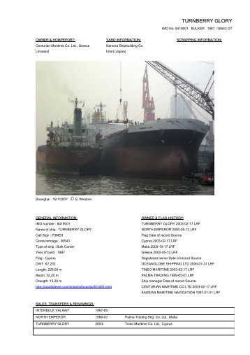 TURNBERRY GLORY - Cargo Vessels International