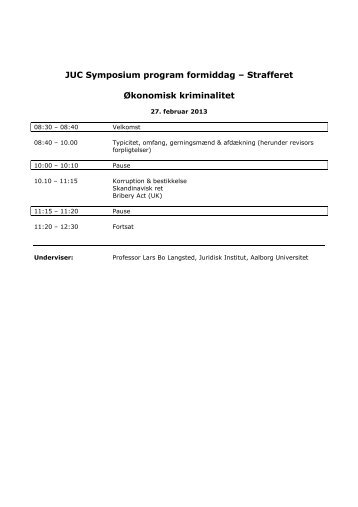Strafferet Økonomisk kriminalitet - JUC