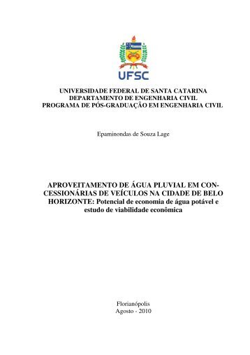 APROVEITAMENTO DE ÁGUA PLUVIAL EM CON- CESSIONÁRIAS ...