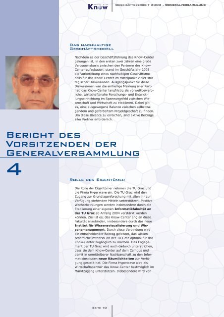 Geschäftsbericht 2003 - Know-Center