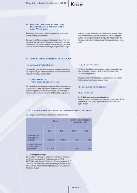 Geschäftsbericht 2003 - Know-Center