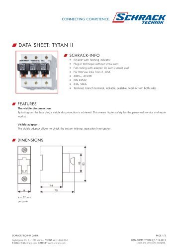 W DATA SHEET: TYTAN II - Schrack