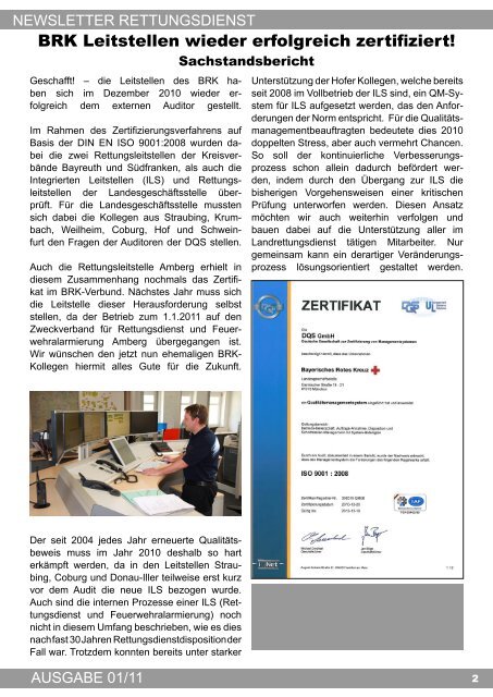 Newsletter Rettungsdienst