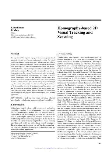Homography-based 2D Visual Tracking and Servoing