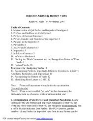 Rules for Analyzing Hebrew Verbs