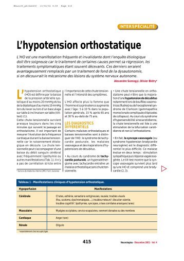 L'hypotension orthostatique