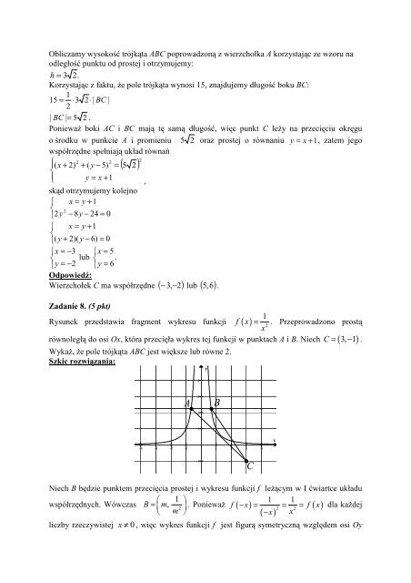 Poziom rozszerzony Zadanie 1 (4pkt) RozwiąŜ ... - Gazeta.pl