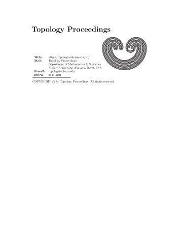 Topology Proceedings - Auburn University.