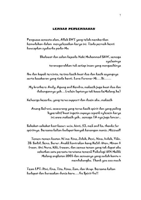 Lembar Persembahan Skripsi Yang Indah Ide Judul Skripsi Universitas