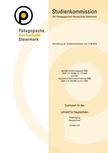 Download Curriculum HS - Studienbeginn vor WS 2010/11