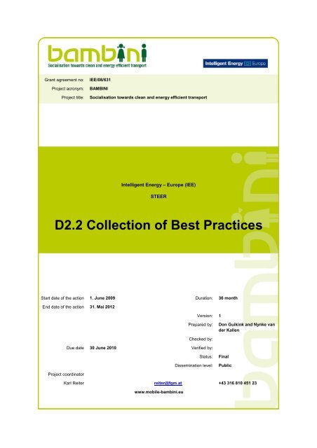 D2.2 Collection of Best Practices - BAMBINI Project