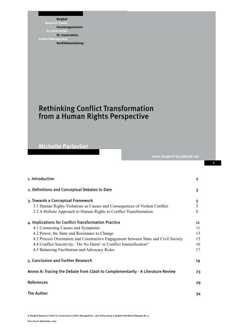 Rethinking Conflict Transformation from a Human Rights Perspective