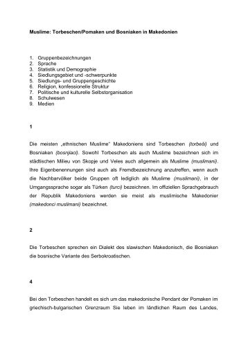 Muslime: Torbeschen/Pomaken und Bosniaken in Makedonien 1 ...