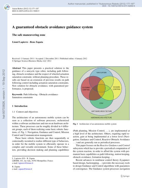 A guaranteed obstacle avoidance guidance system: The safe ...