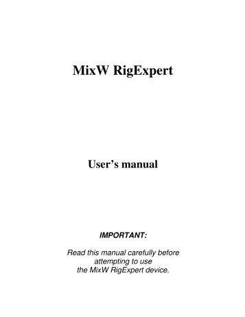 MixW RigExpert