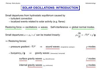 SOLAR OSCILLATIONS: INTRODUCTION