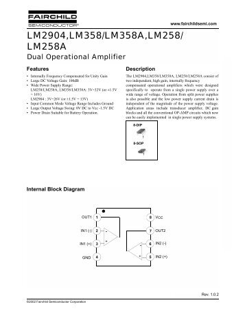LM2904,LM358/LM358A,LM258/ LM258A - Datasheet Catalog