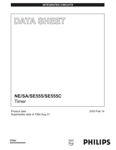 NE/SA/SE555/SE555C Timer - Datasheet Catalog