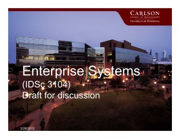 Enterprise Systems - Discussion - MISRC