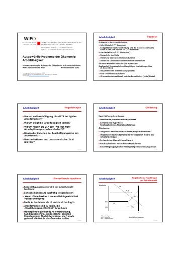 Arbeitslosigkeit - Schulmeister, Stephan - Wifo