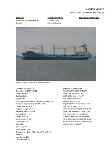MAERSK VENICE - Cargo Vessels International