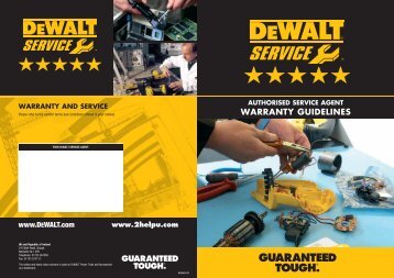 WARRANTY GUIDELINES - Service - DeWalt