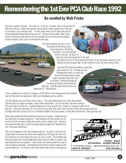 Rocky Mountain Region Porsche Club - Porsche Club of America