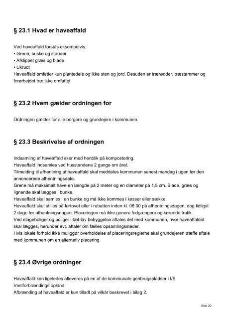 Regulativ for husholdningsaffald - Hillerød Forsyning