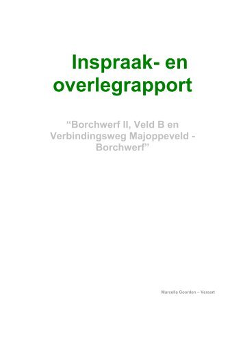 Inspraak- en overlegrapport - Gemeente Roosendaal