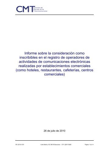 Informe sobre la consideración como inscribibles en el ... - Localret