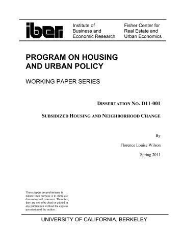 Subsidized Housing and Neighborhood Change - Berkeley Program ...