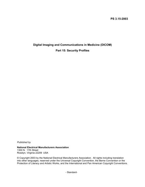 Security Profiles - Dicom - NEMA