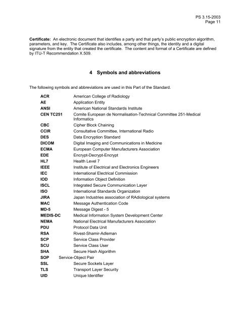 Security Profiles - Dicom - NEMA